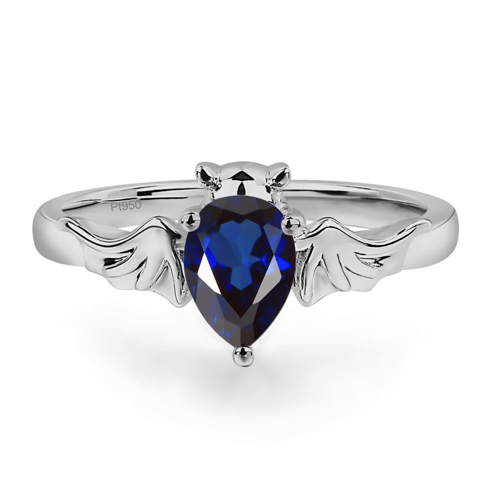 Sapphire Bat Engagement Ring - LUO Jewelry #metal_platinum