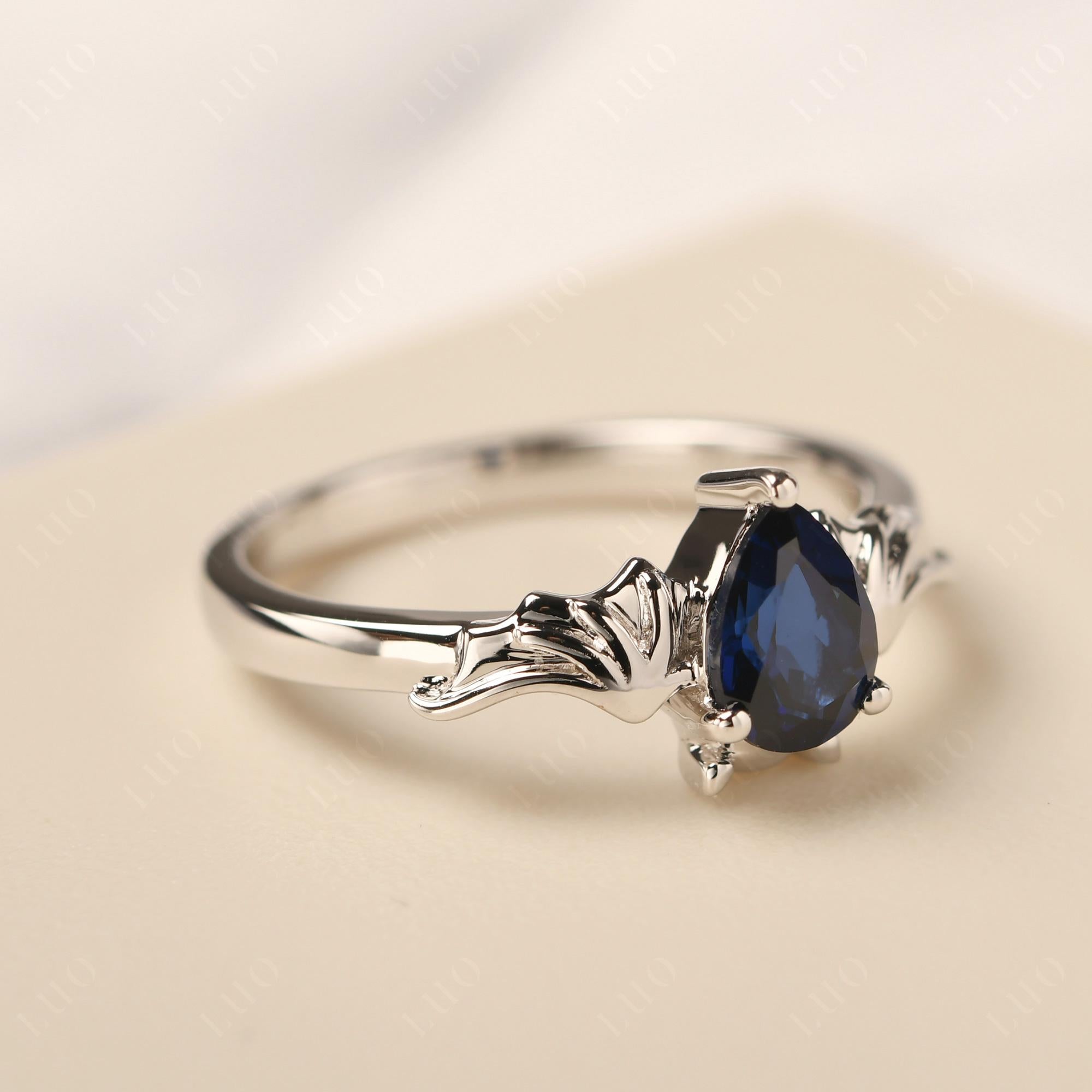 Sapphire Bat Engagement Ring - LUO Jewelry