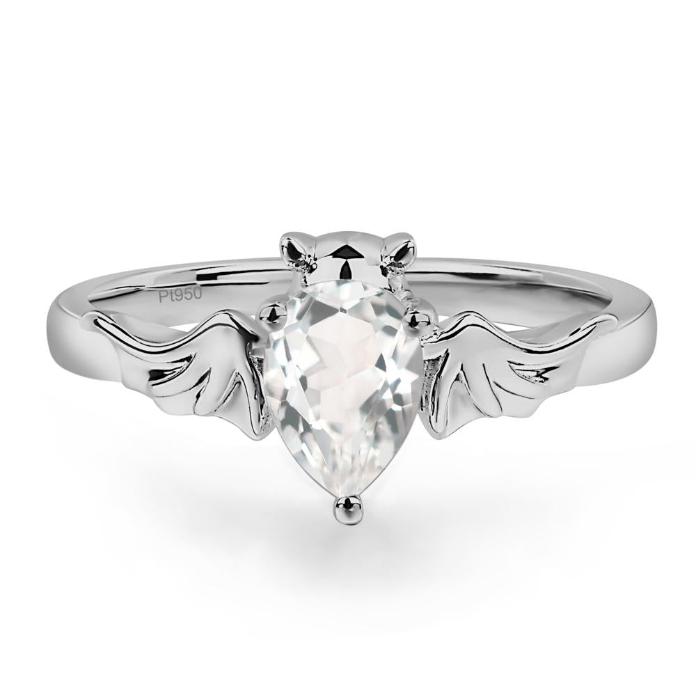 White Topaz Bat Engagement Ring - LUO Jewelry #metal_platinum