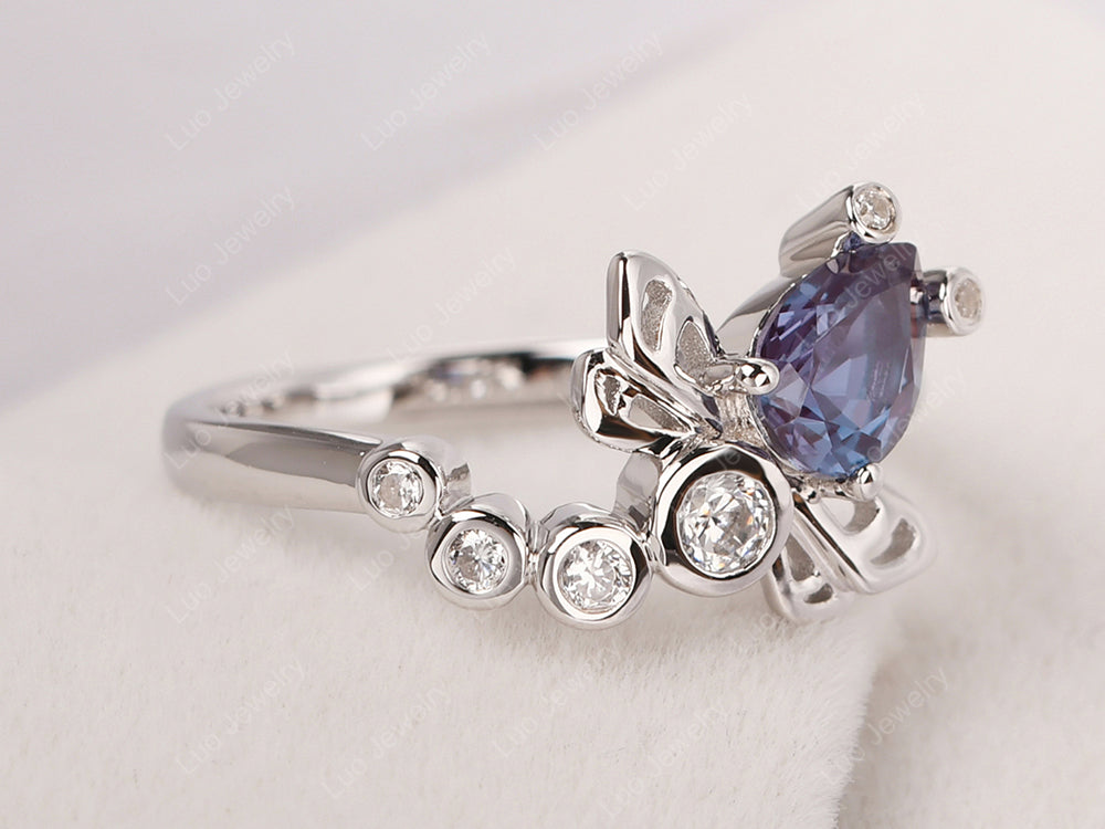 Dragonfly Ring Alexandrite Engagement Ring - LUO Jewelry