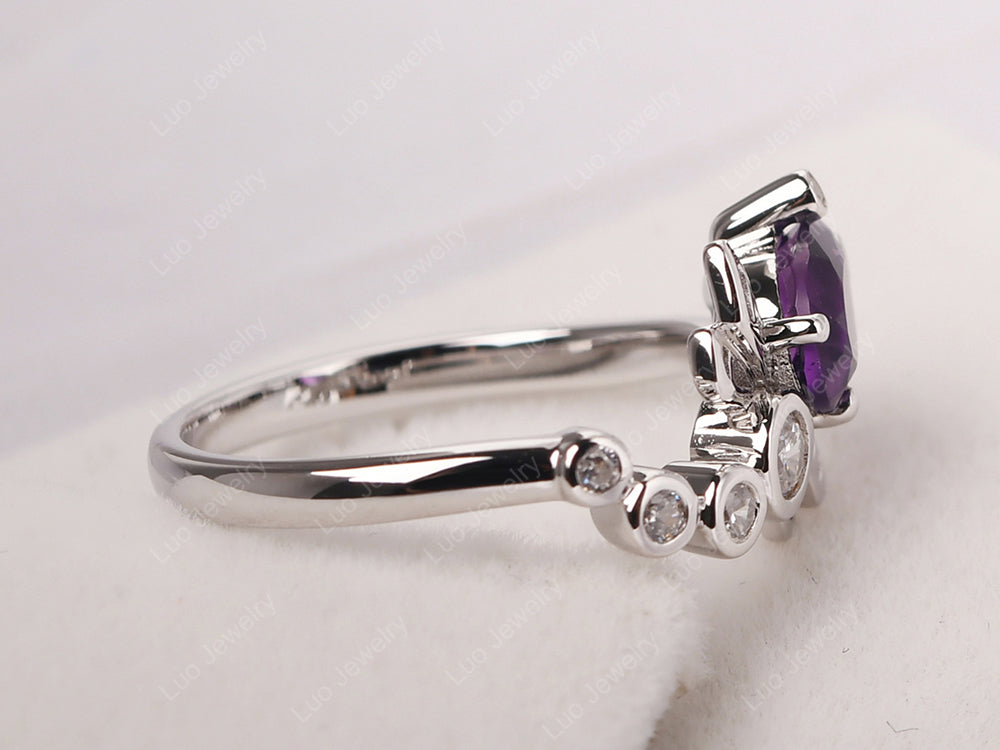 Dragonfly Ring Amethyst Engagement Ring - LUO Jewelry