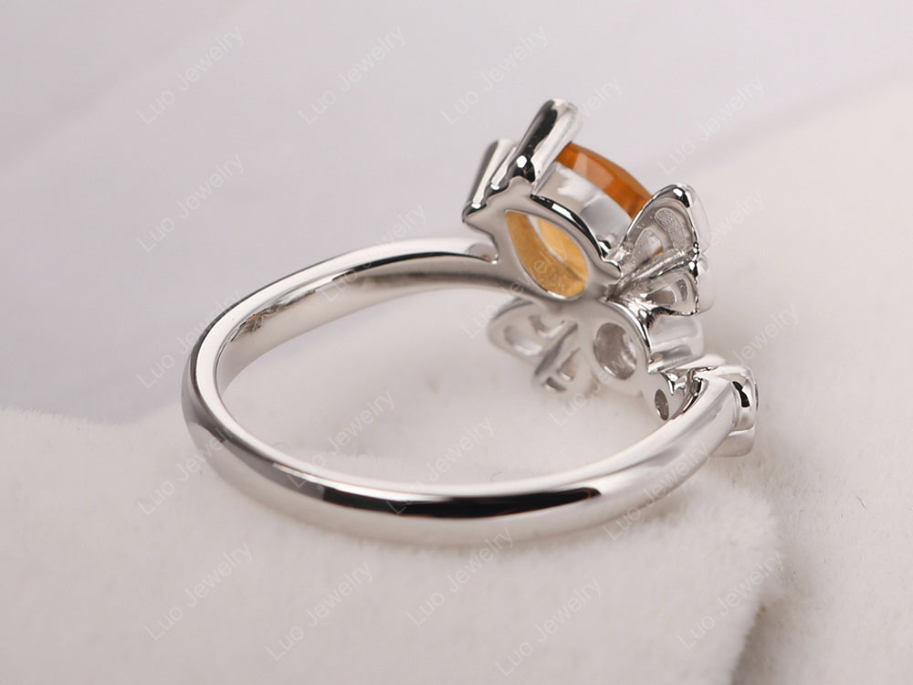 Dragonfly Ring Citrine Engagement Ring - LUO Jewelry