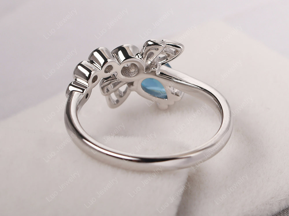 Dragonfly Ring London Blue Topaz Engagement Ring - LUO Jewelry