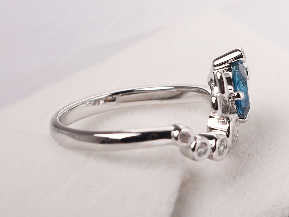 Dragonfly Ring London Blue Topaz Engagement Ring - LUO Jewelry