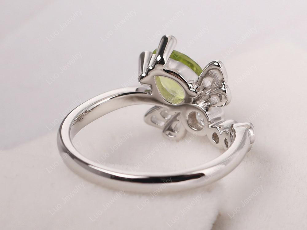 Dragonfly Ring Peridot Engagement Ring - LUO Jewelry