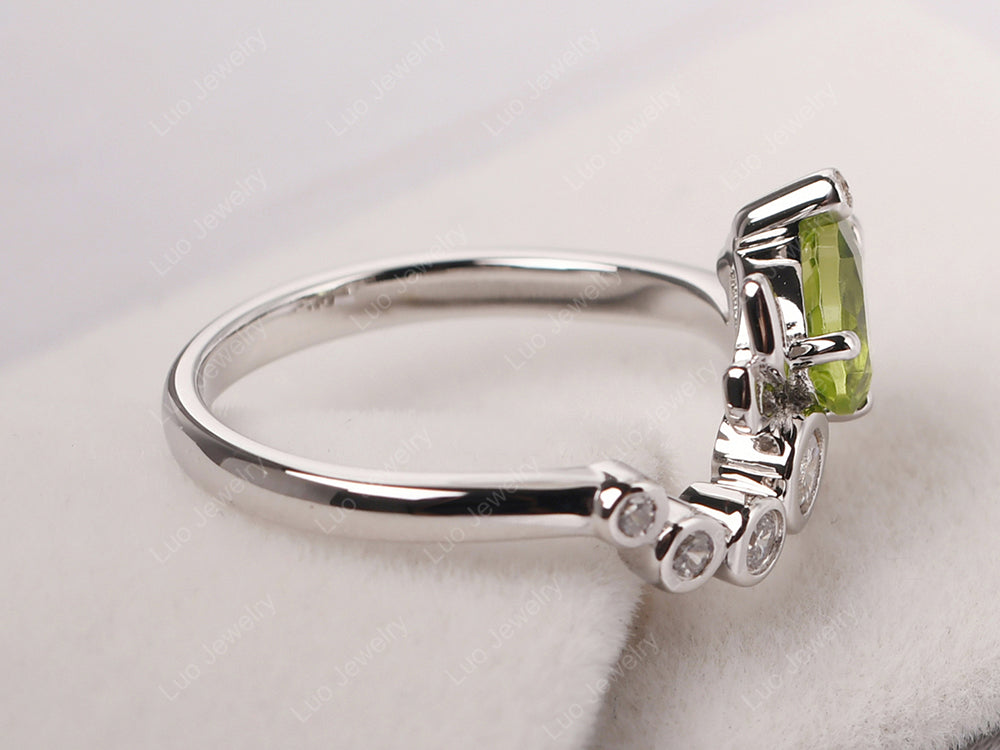 Dragonfly Ring Peridot Engagement Ring - LUO Jewelry