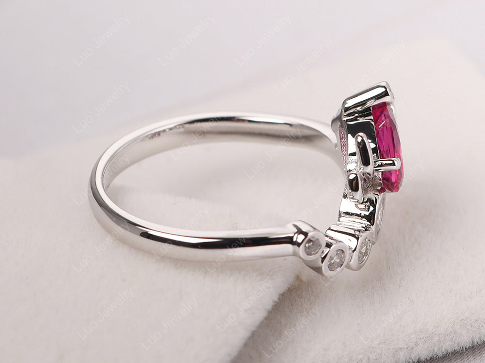 Dragonfly Ring Ruby Engagement Ring - LUO Jewelry