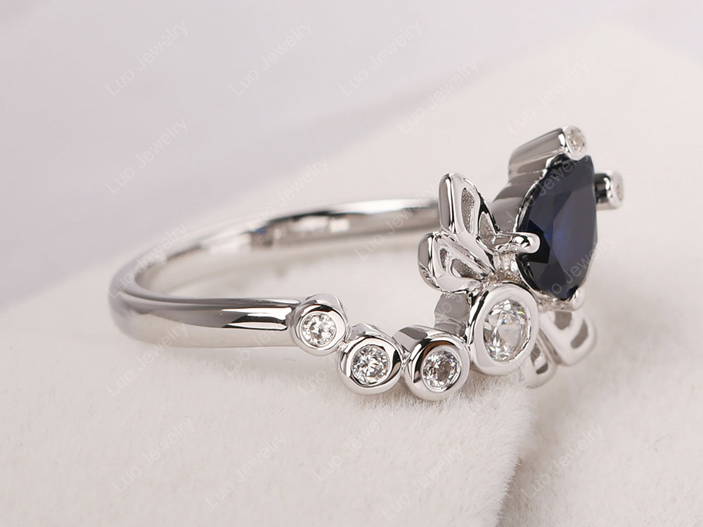 Dragonfly Ring Sapphire Engagement Ring - LUO Jewelry