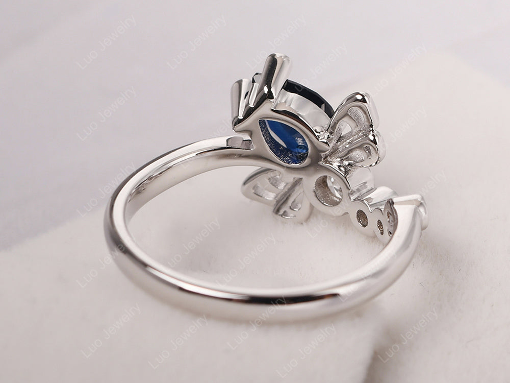 Dragonfly Ring Sapphire Engagement Ring - LUO Jewelry