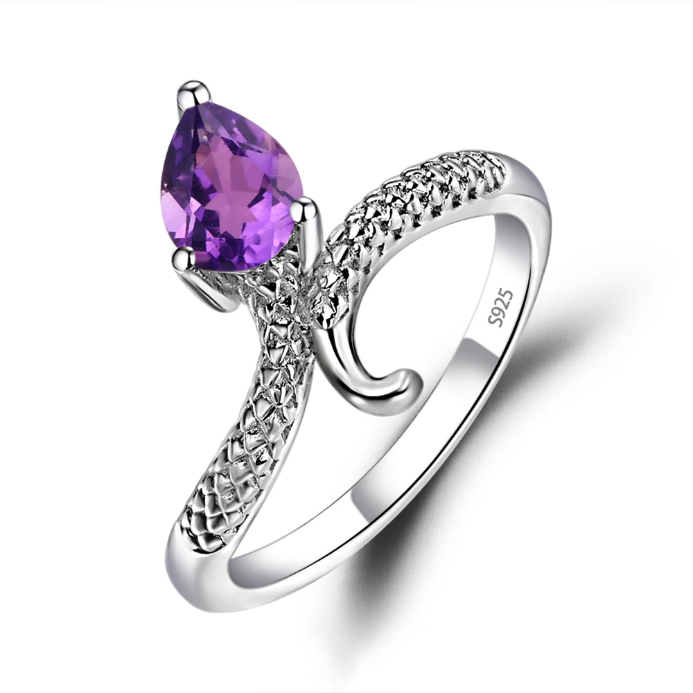 Amethyst Snake Ring - LUO Jewelry