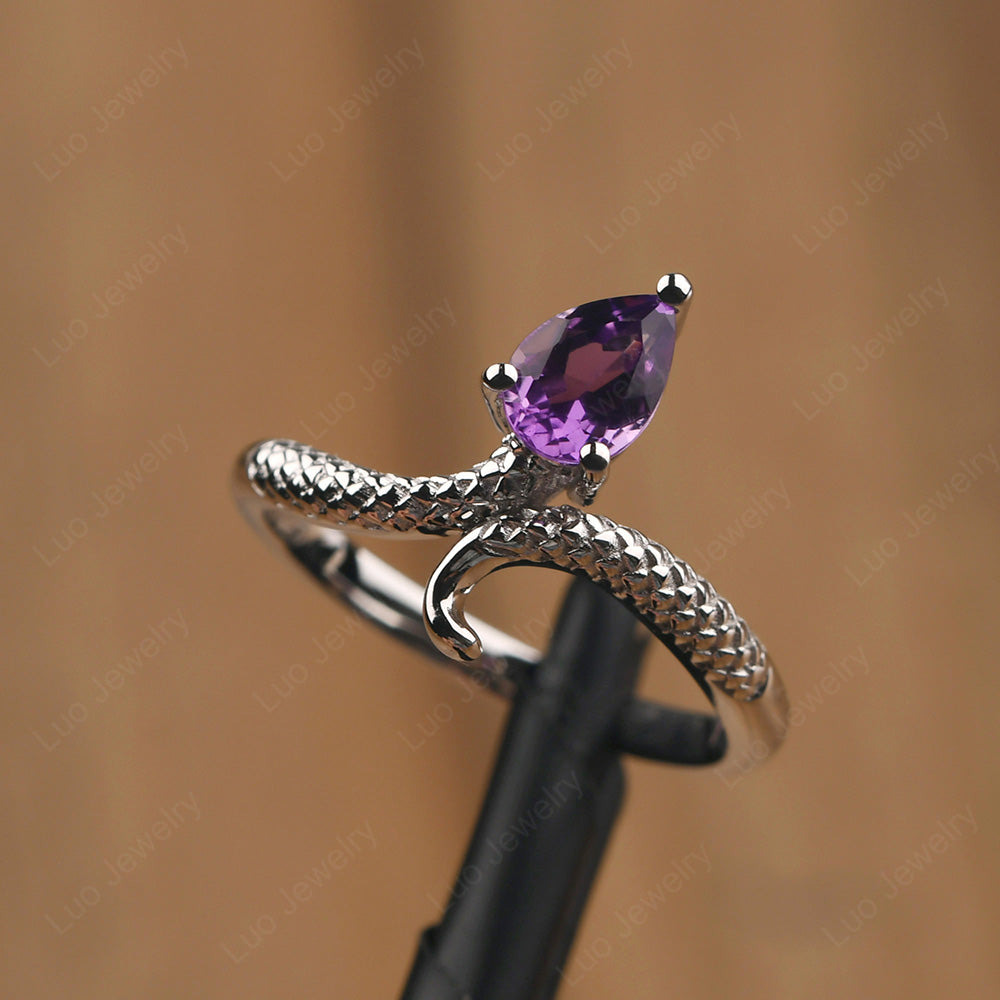 Amethyst Snake Ring - LUO Jewelry