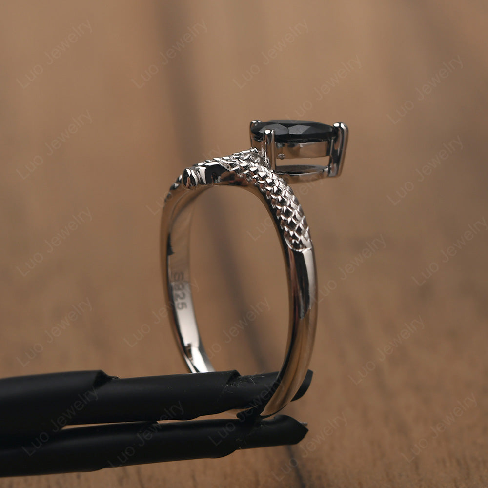 Black Spinel Snake Ring - LUO Jewelry