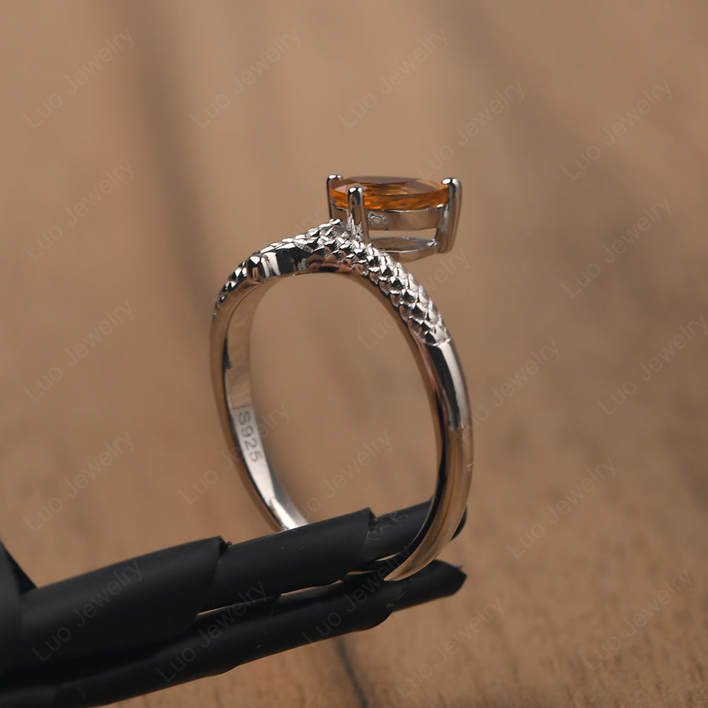 Citrine Snake Ring - LUO Jewelry