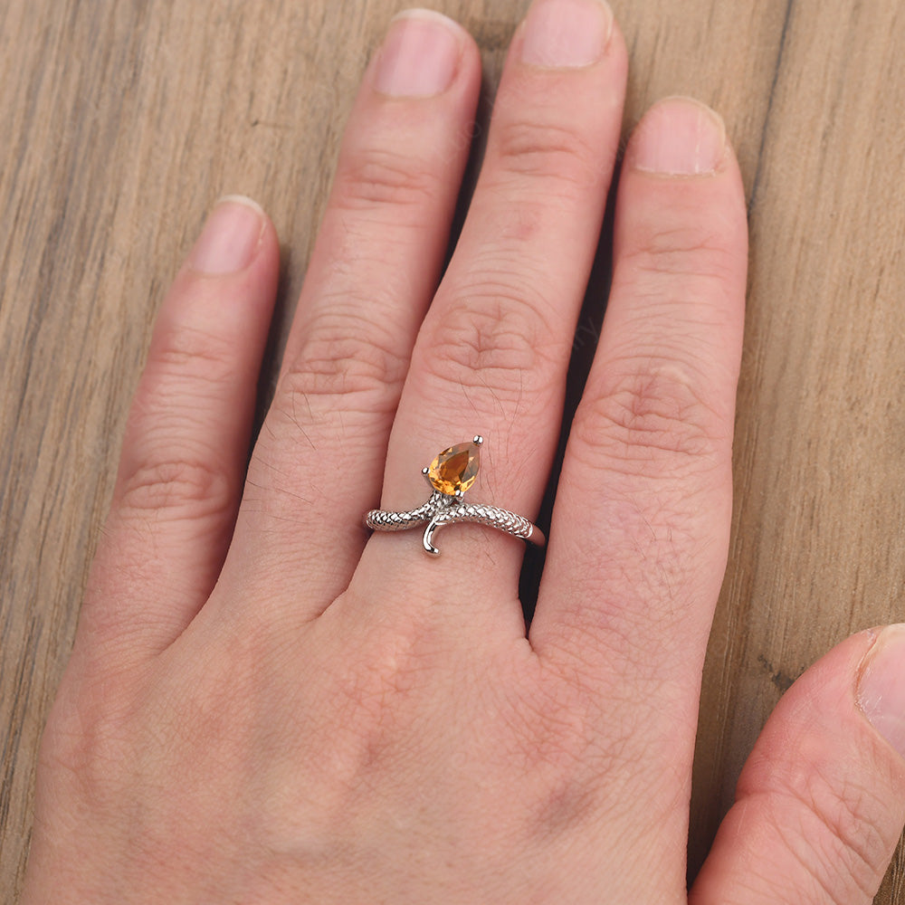 Citrine Snake Ring - LUO Jewelry