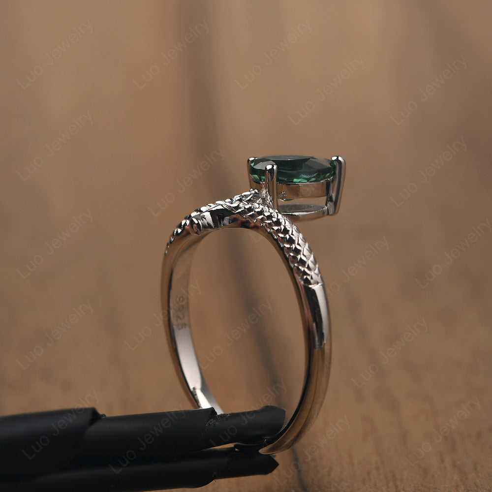 Green Sapphire Snake Ring - LUO Jewelry