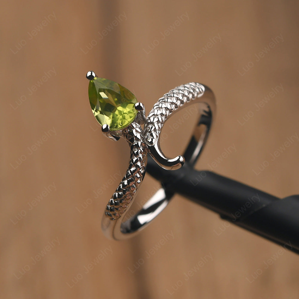 Peridot Snake Ring - LUO Jewelry