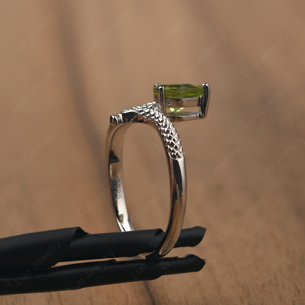 Peridot Snake Ring - LUO Jewelry