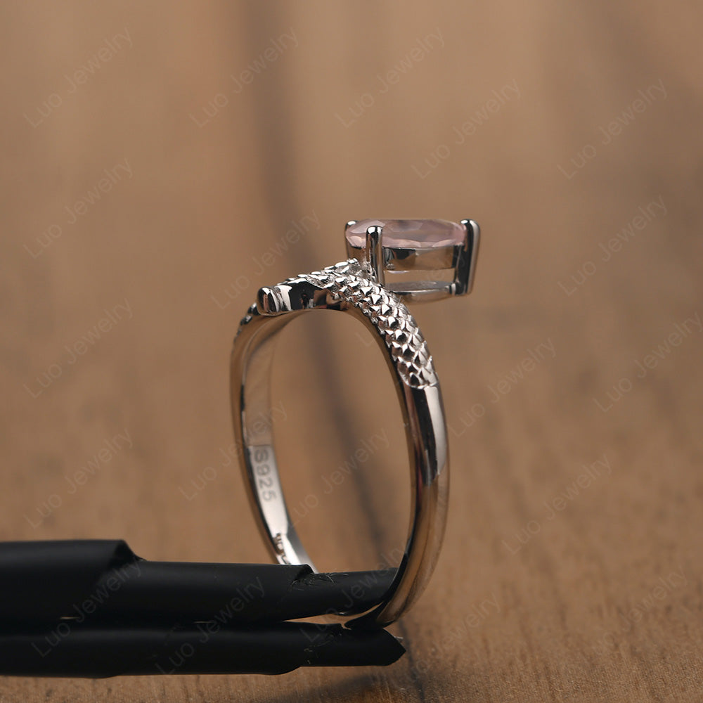 Rose Quartz Snake Ring - LUO Jewelry