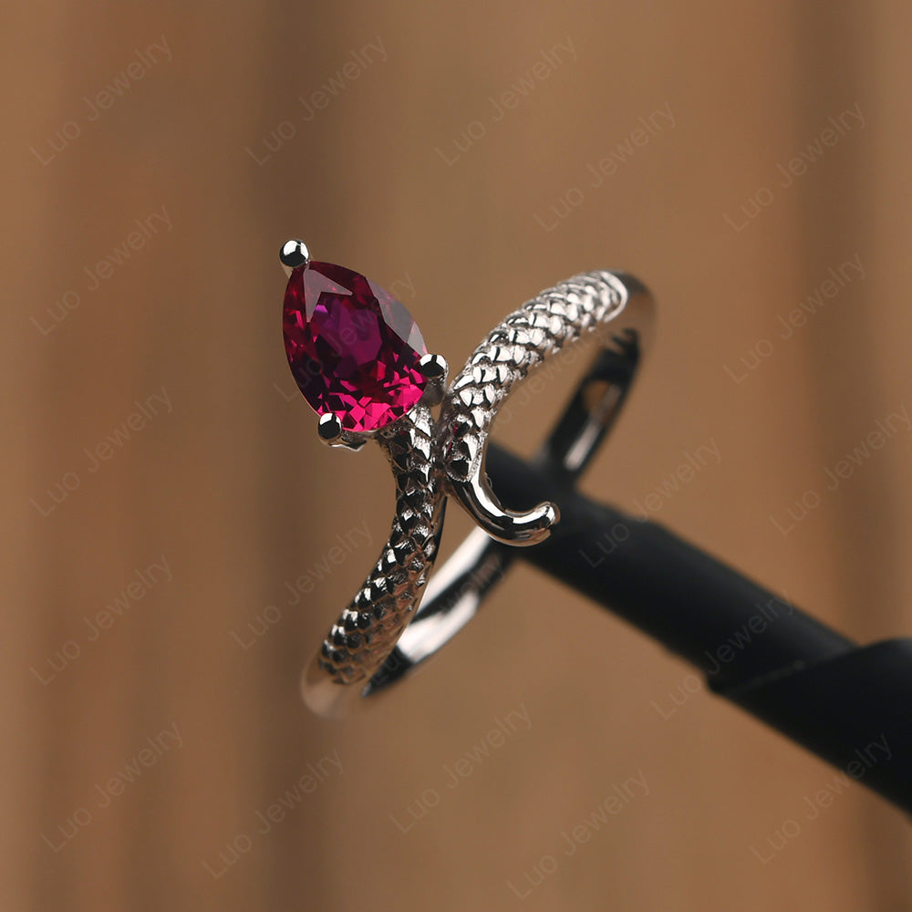 Ruby Snake Ring - LUO Jewelry