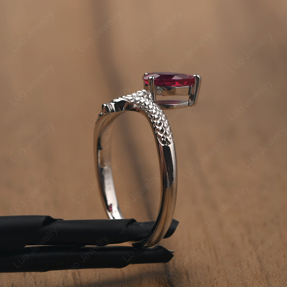 Ruby Snake Ring - LUO Jewelry