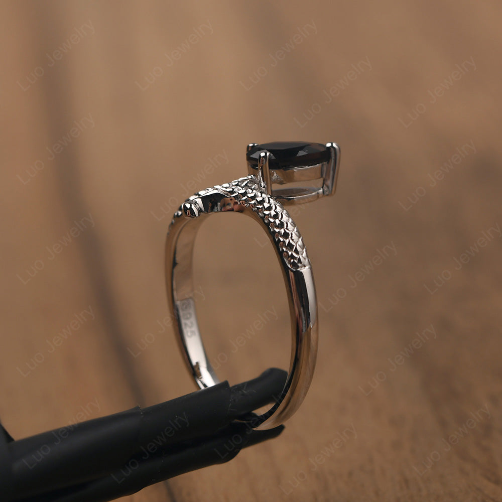 Smoky Quartz  Snake Ring - LUO Jewelry