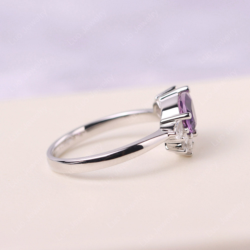 Pear Shaped Cluster Amethyst Mothers Ring