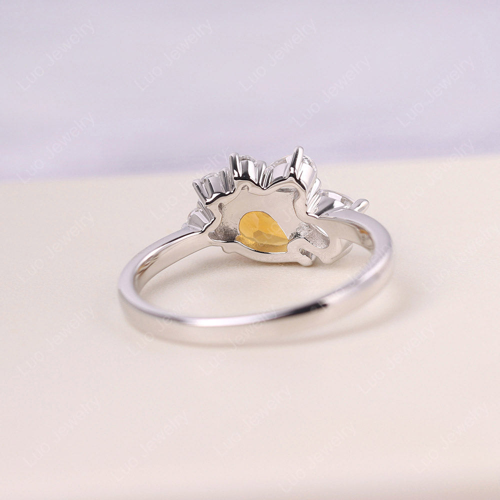 Pear Shaped Cluster Citrine Mothers Ring