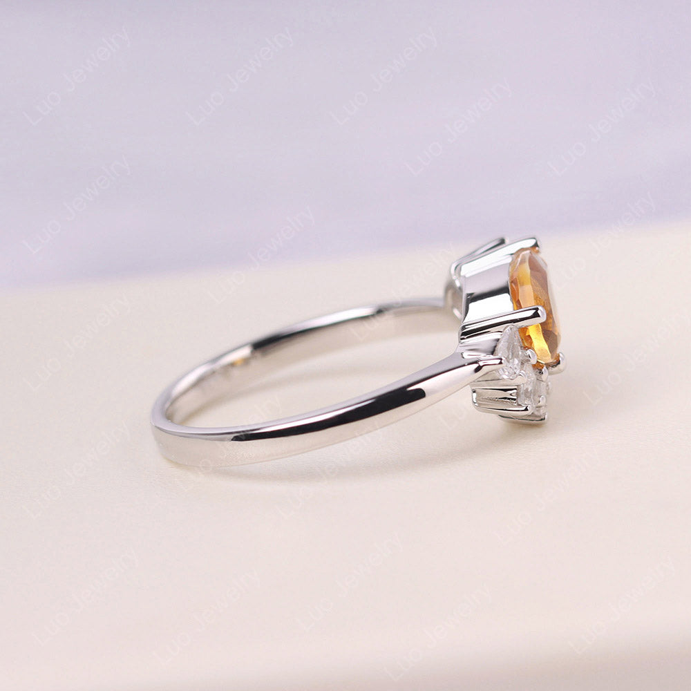 Pear Shaped Cluster Citrine Mothers Ring