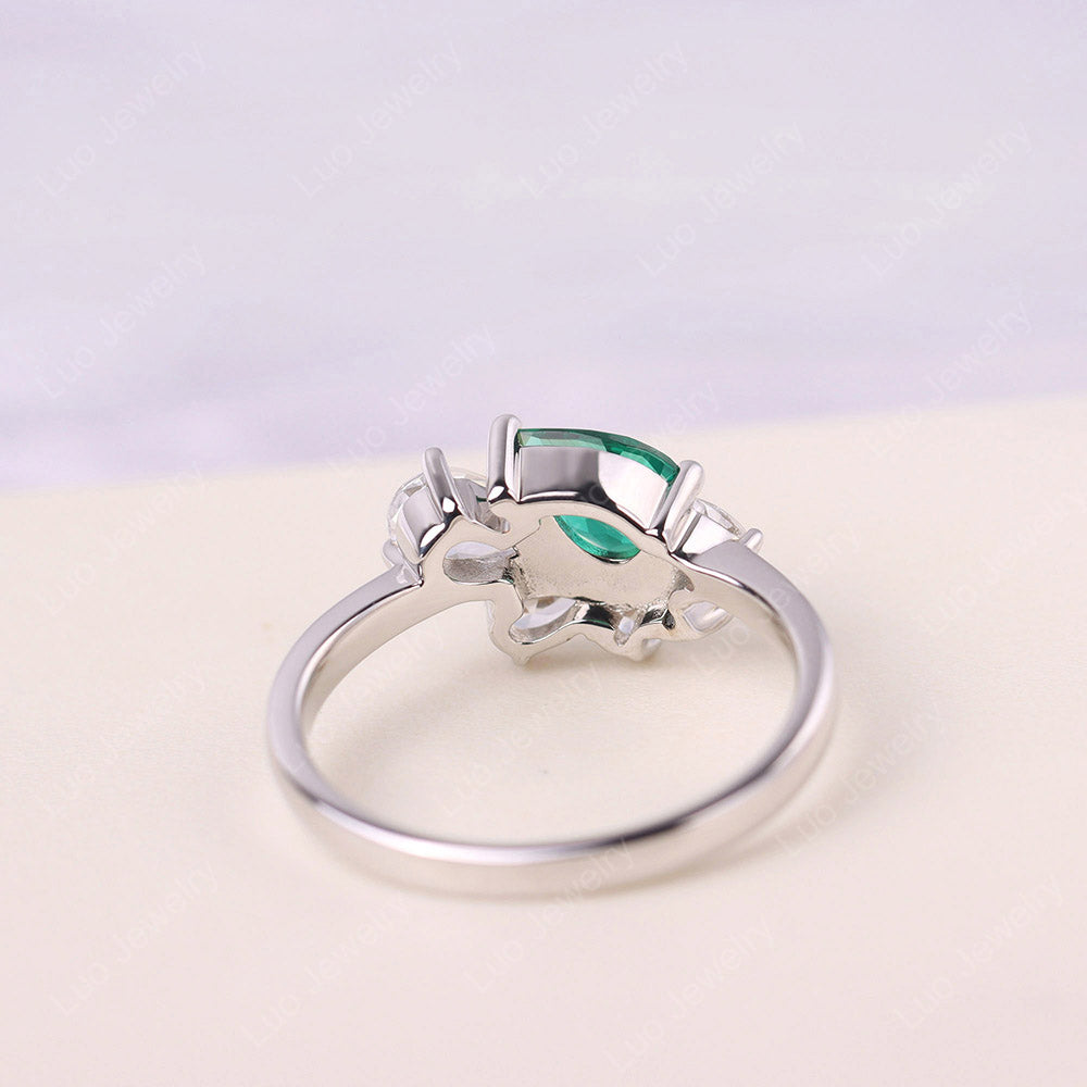 Pear Shaped Cluster Emerald Mothers Ring