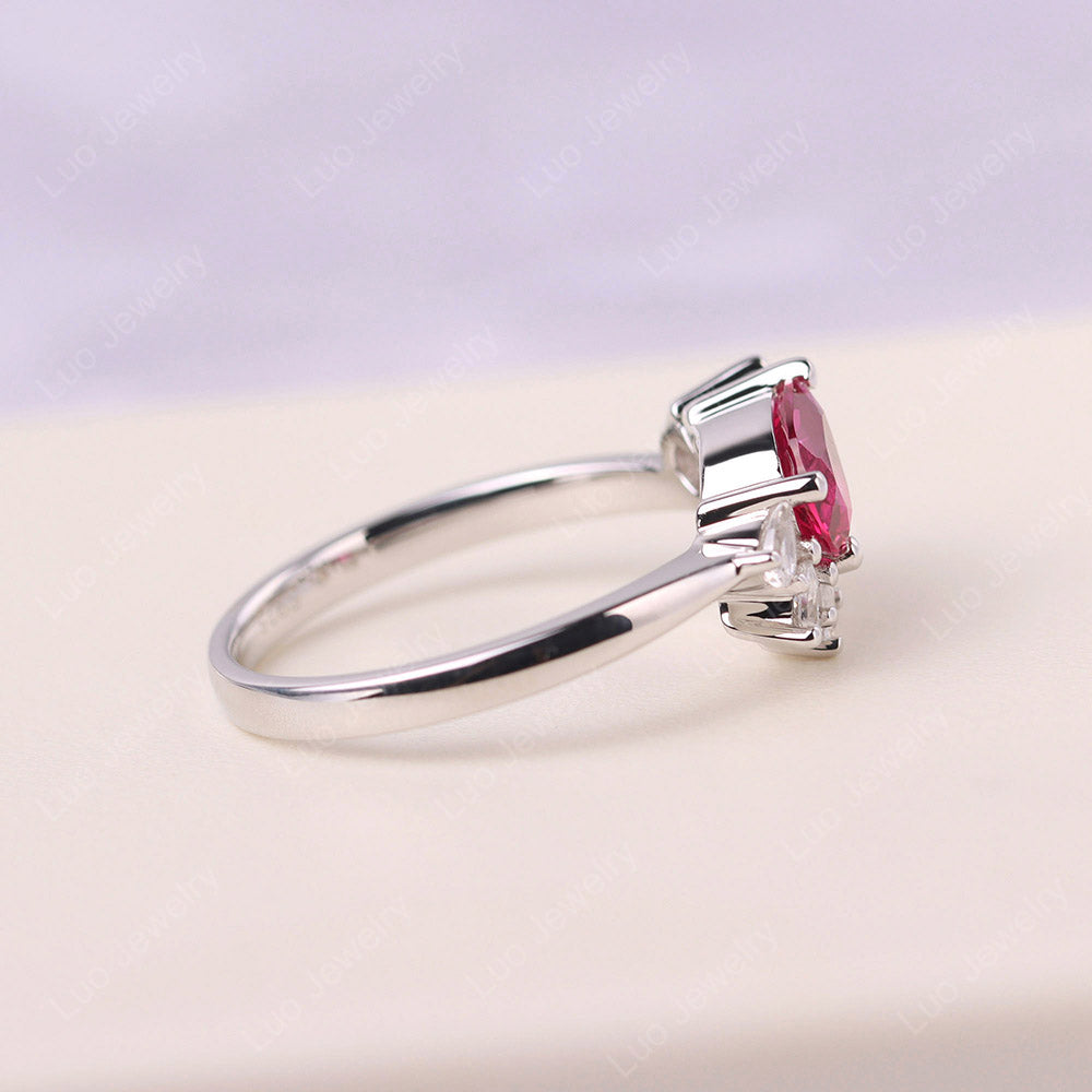 Pear Shaped Cluster Ruby Mothers Ring