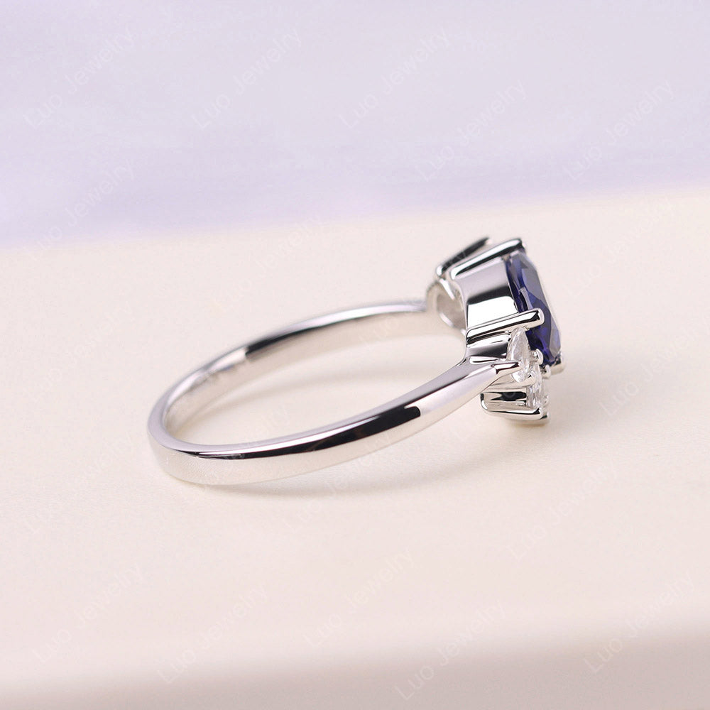Pear Shaped Cluster Sapphire Mothers Ring