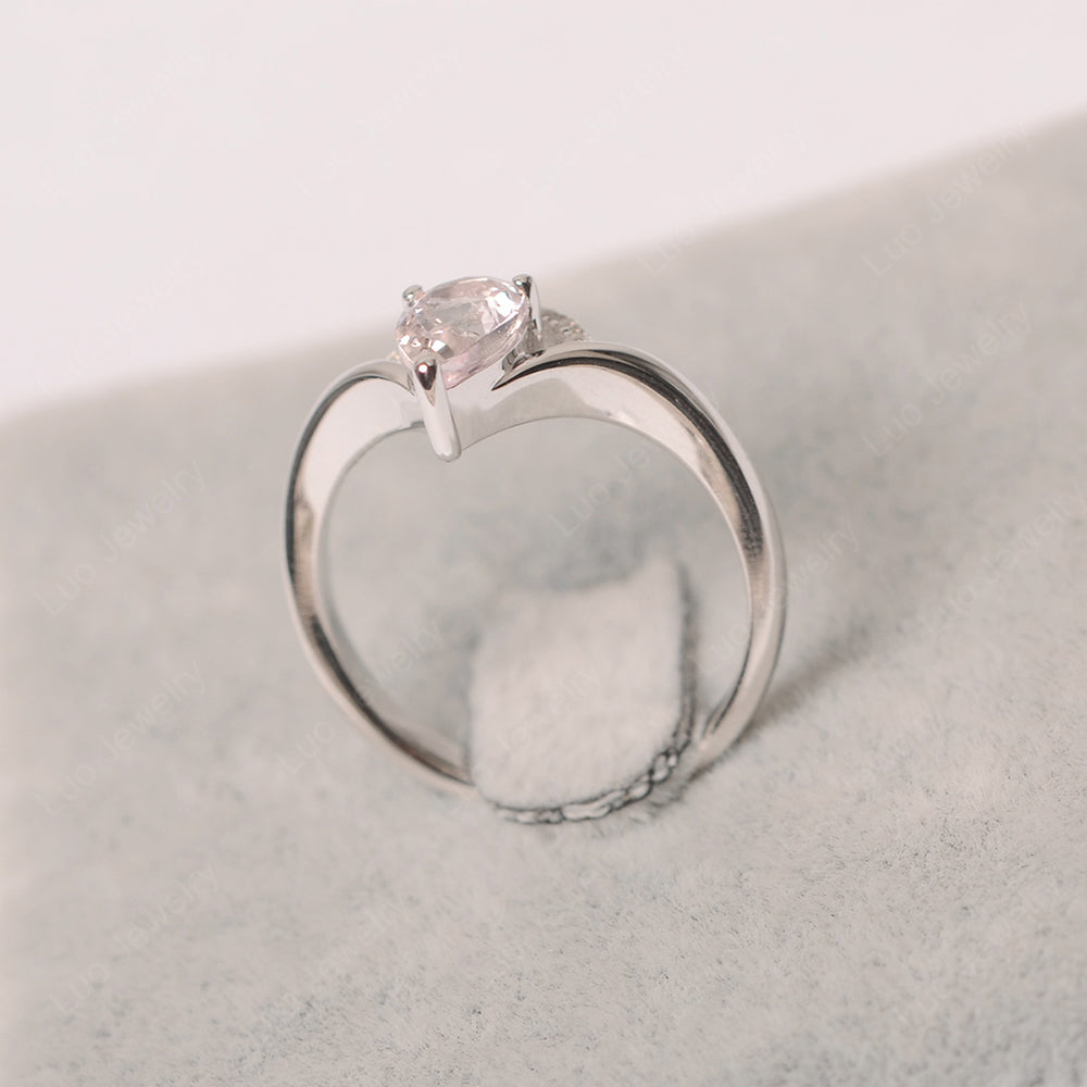 Morganite Teardrop Engagement Ring White Gold - LUO Jewelry