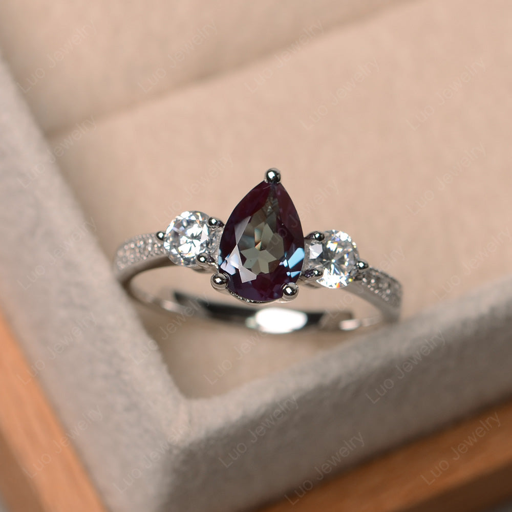 Pear Shaped Alexandrite Engagement Rings - LUO Jewelry