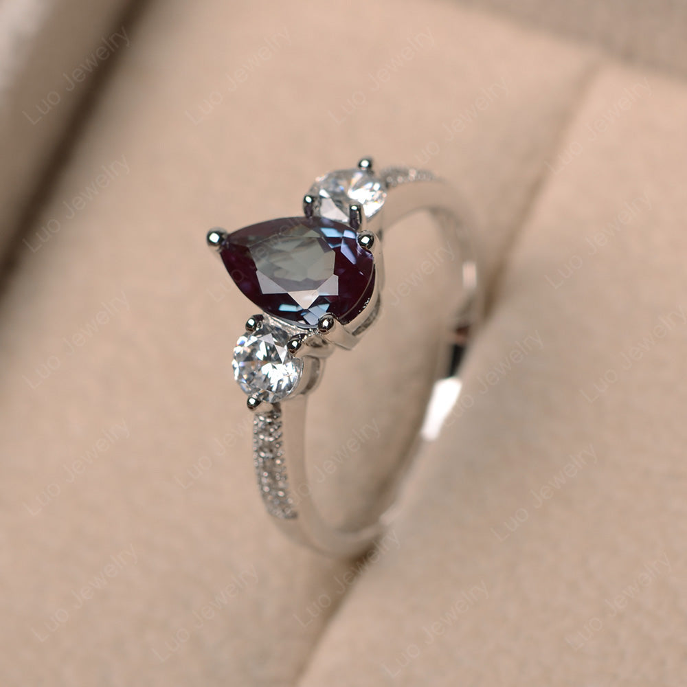 Pear Shaped Alexandrite Engagement Rings - LUO Jewelry