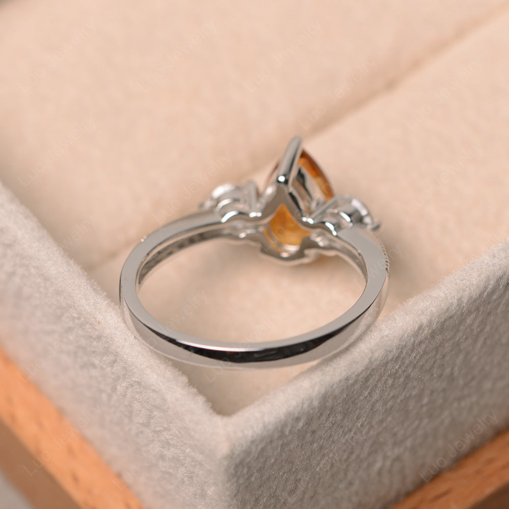 Pear Shaped Citrine Engagement Rings - LUO Jewelry