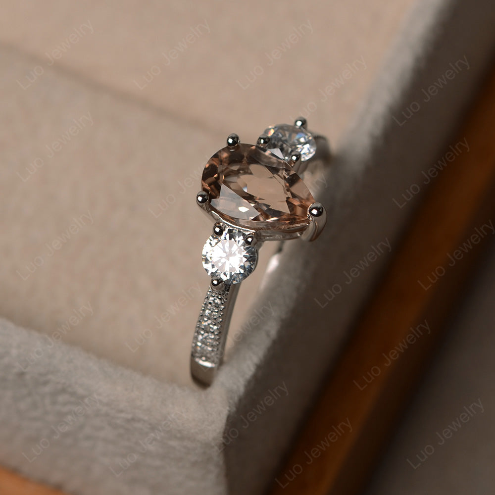 Pear Shaped Morganite Engagement Rings - LUO Jewelry