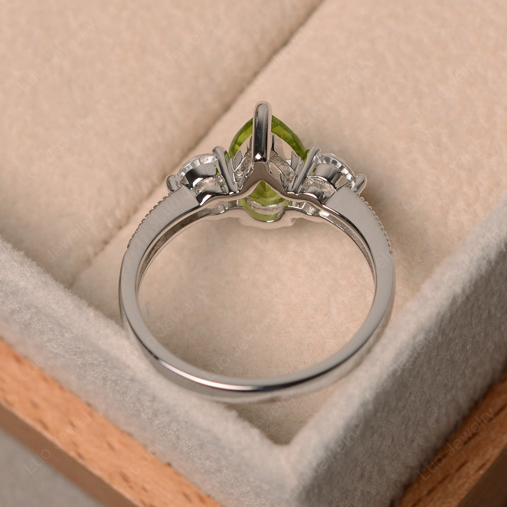 Pear Shaped Peridot Engagement Rings - LUO Jewelry