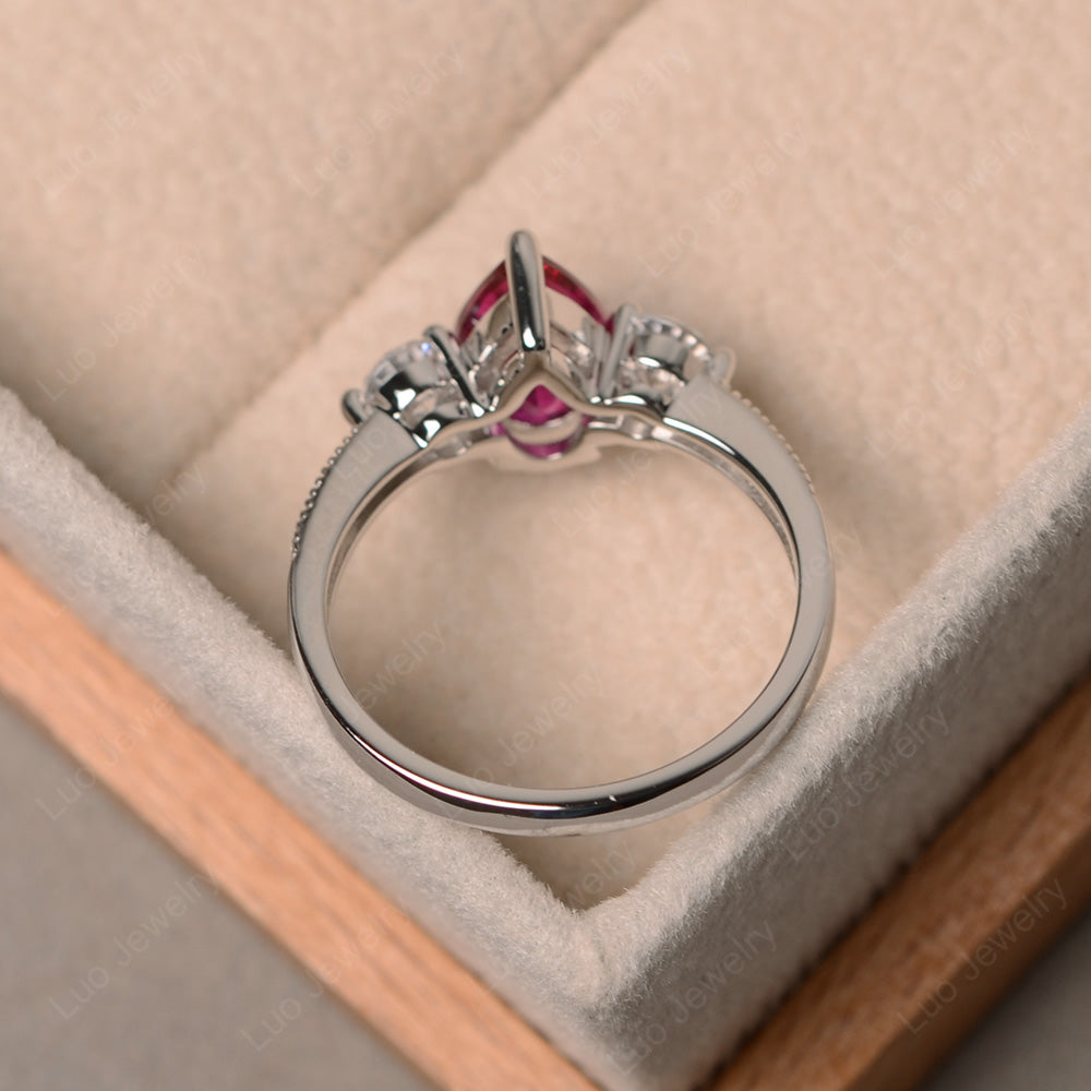 Pear Shaped Ruby Engagement Rings - LUO Jewelry