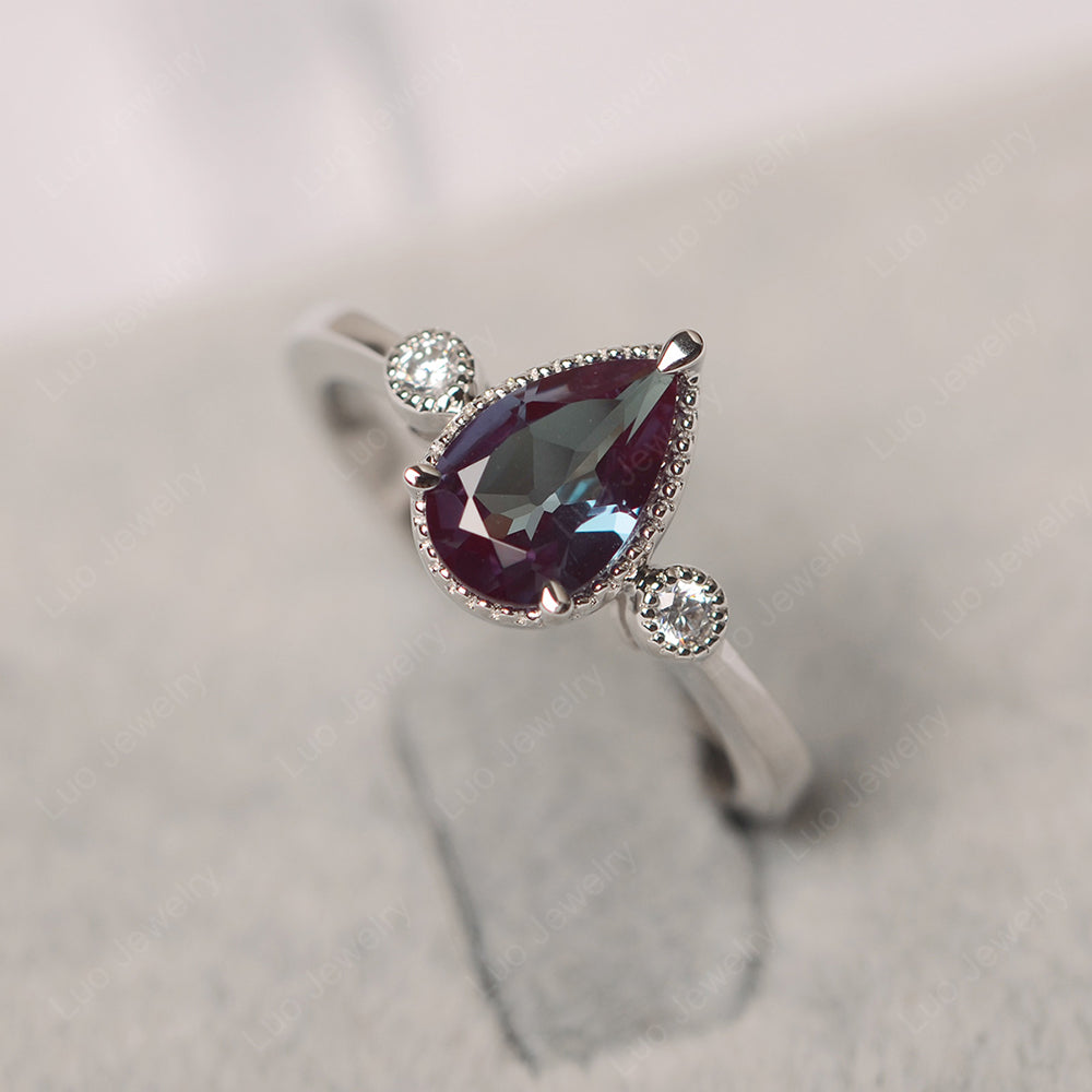 Vintage Pear Shaped Alexandrite Ring - LUO Jewelry