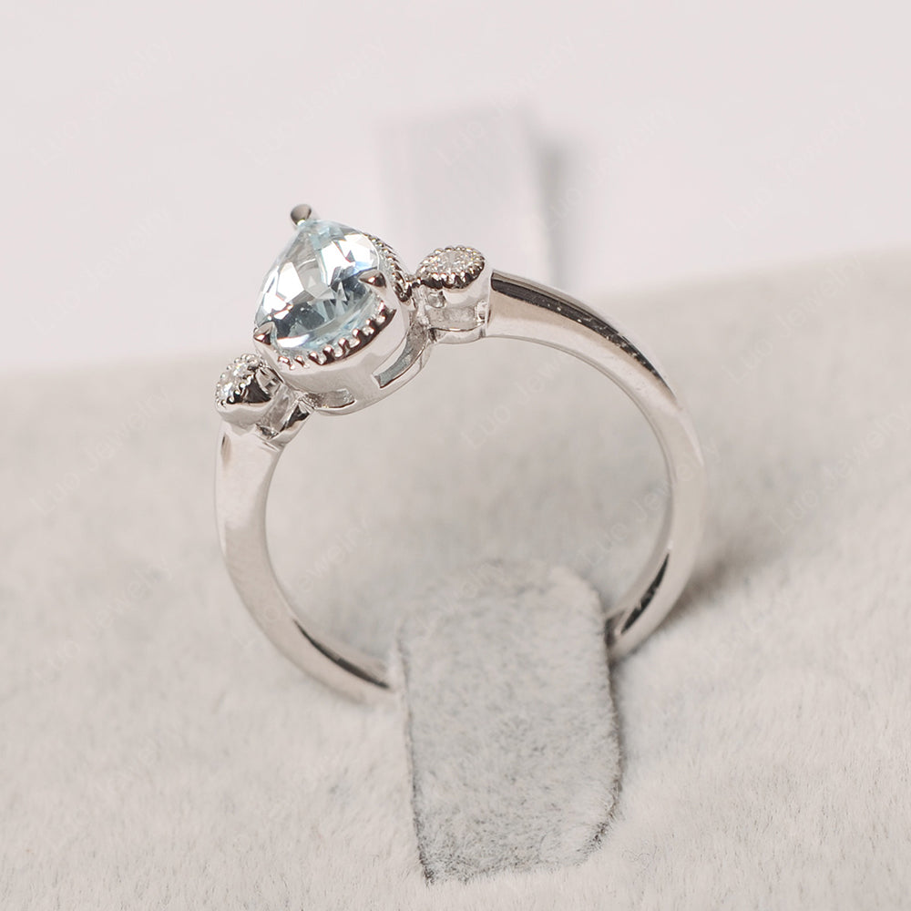 Vintage Pear Shaped Aquamarine Ring - LUO Jewelry