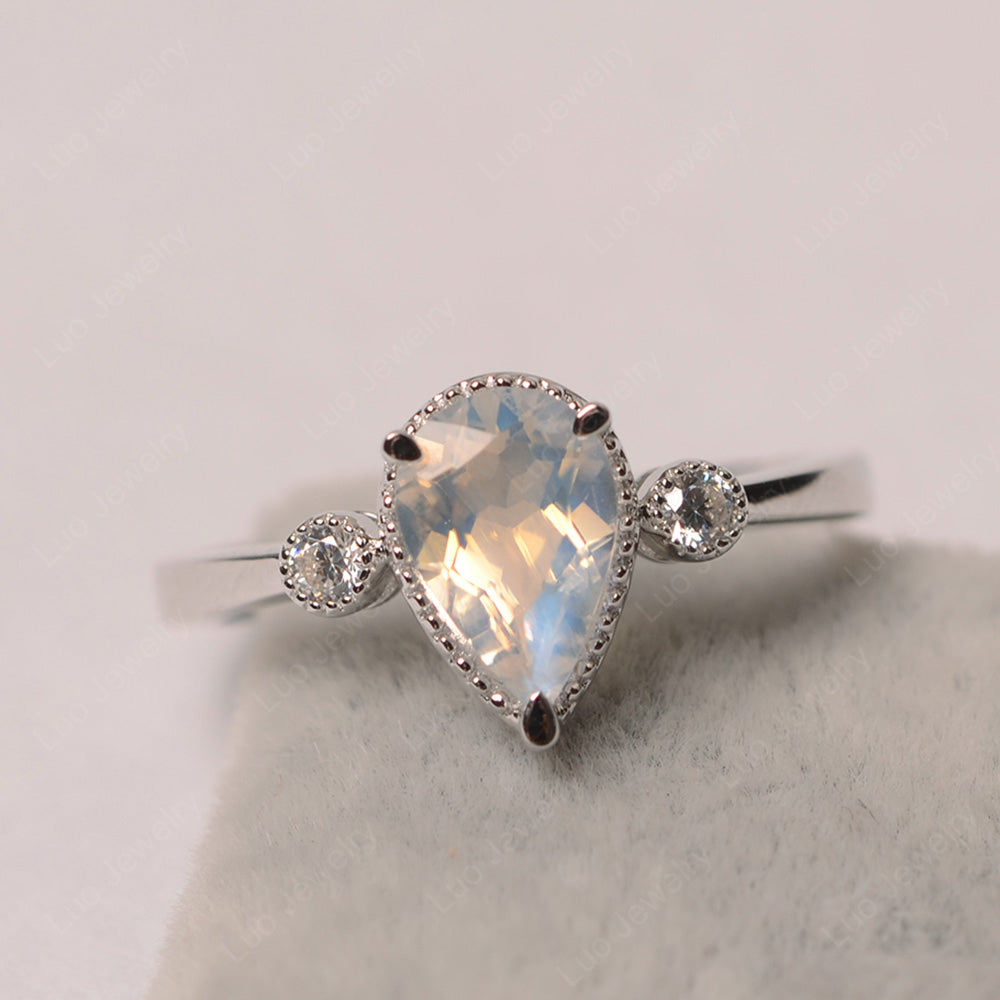 Vintage Pear Shaped Moonstone Ring - LUO Jewelry