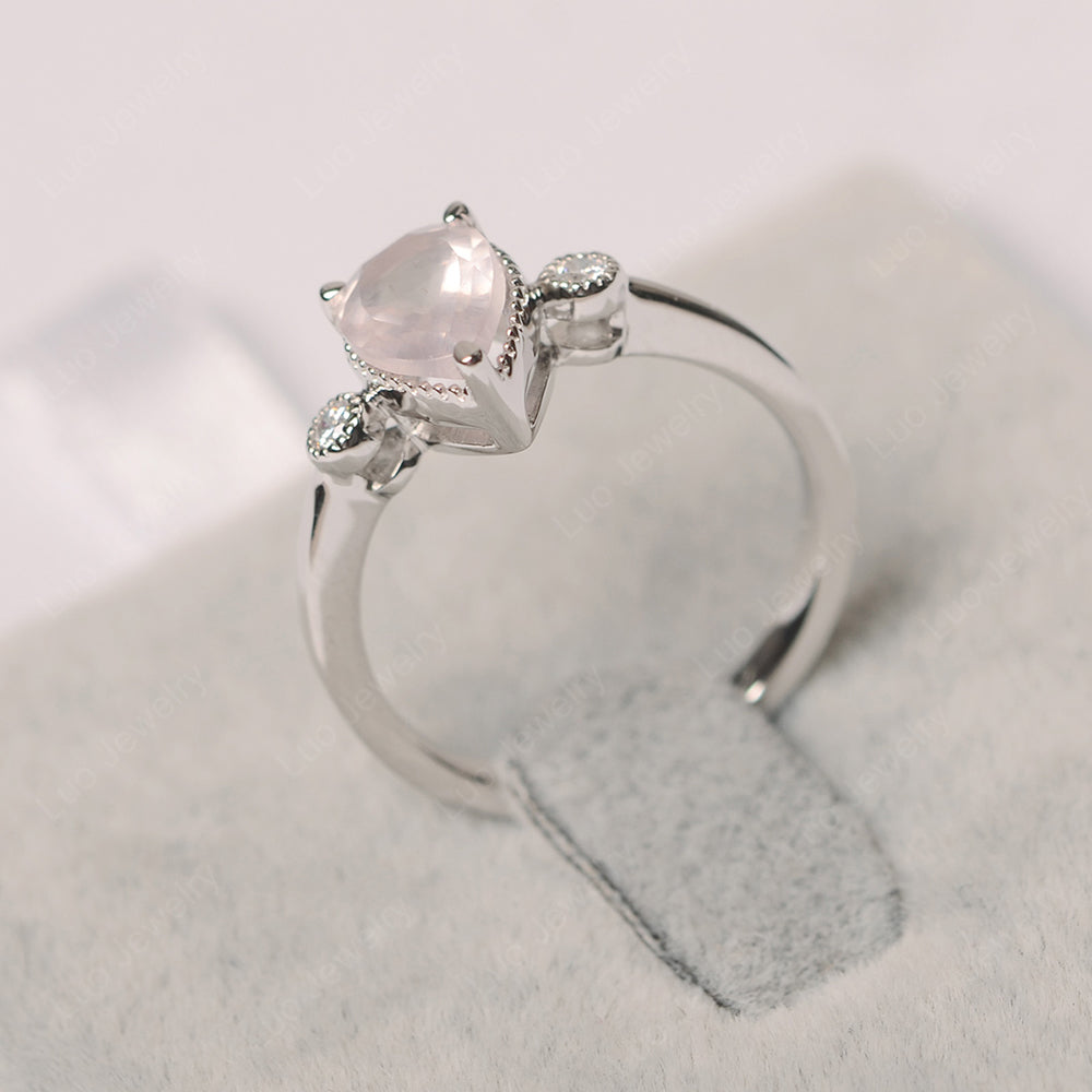 Vintage Pear Shaped Rose Quartz Ring - LUO Jewelry