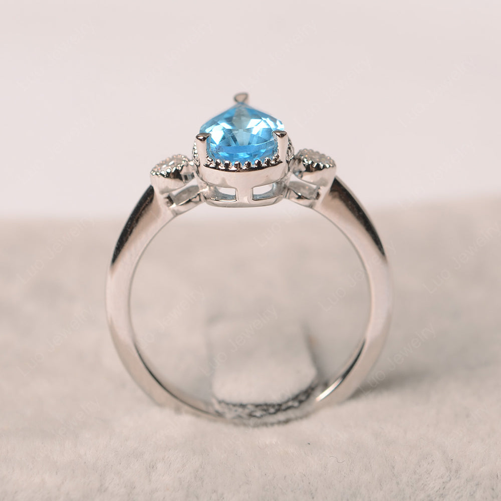 Vintage Pear Shaped Swiss Blue Topaz Ring - LUO Jewelry