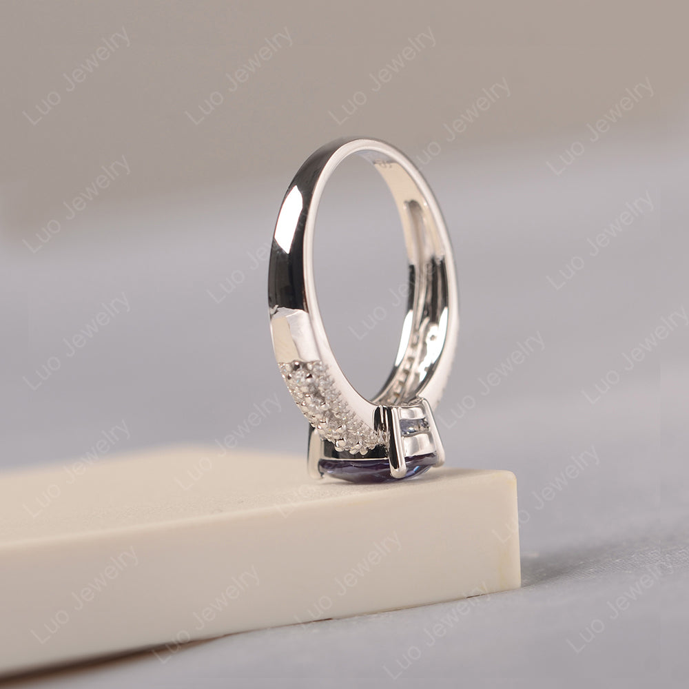 Pear Shaped Alexandrite Engagement Ring - LUO Jewelry