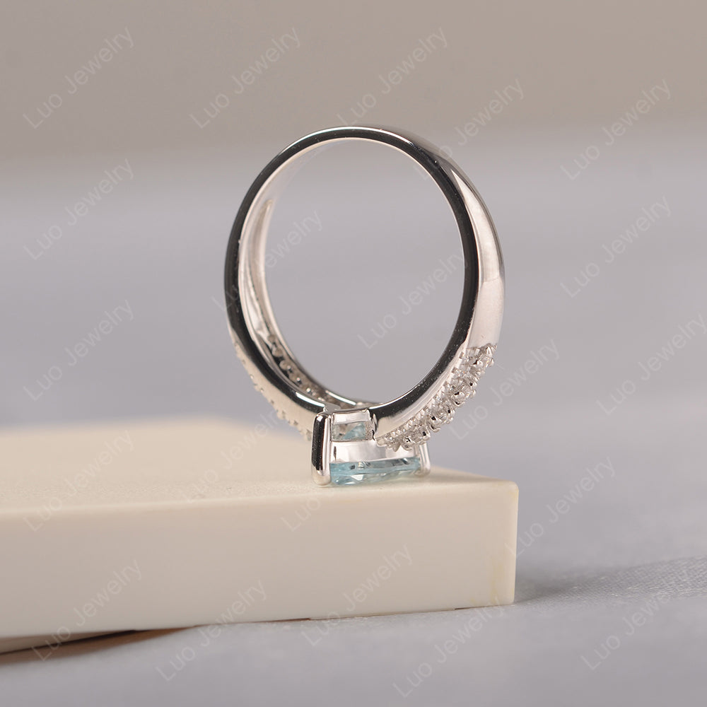 Pear Shaped Aquamarine Engagement Ring - LUO Jewelry