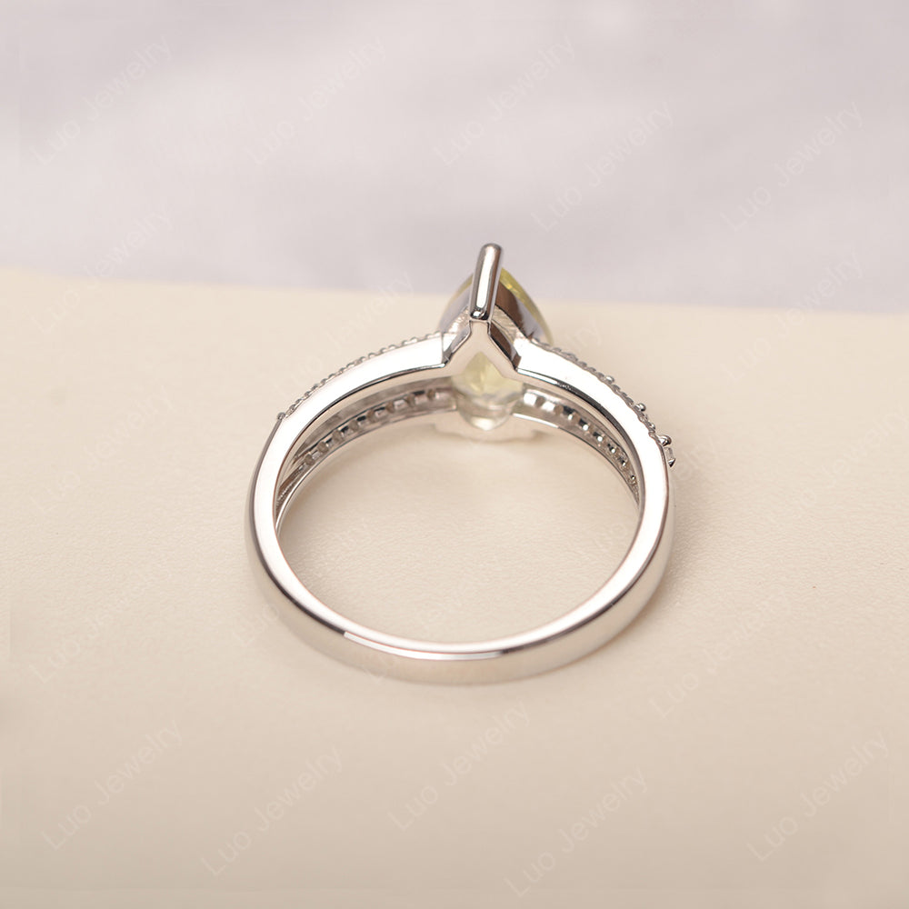 Pear Shaped Lemon Quartz Engagement Ring - LUO Jewelry