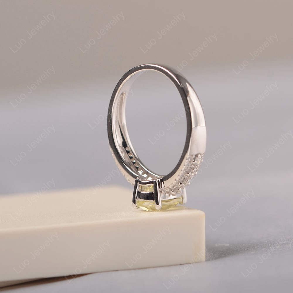 Pear Shaped Lemon Quartz Engagement Ring - LUO Jewelry