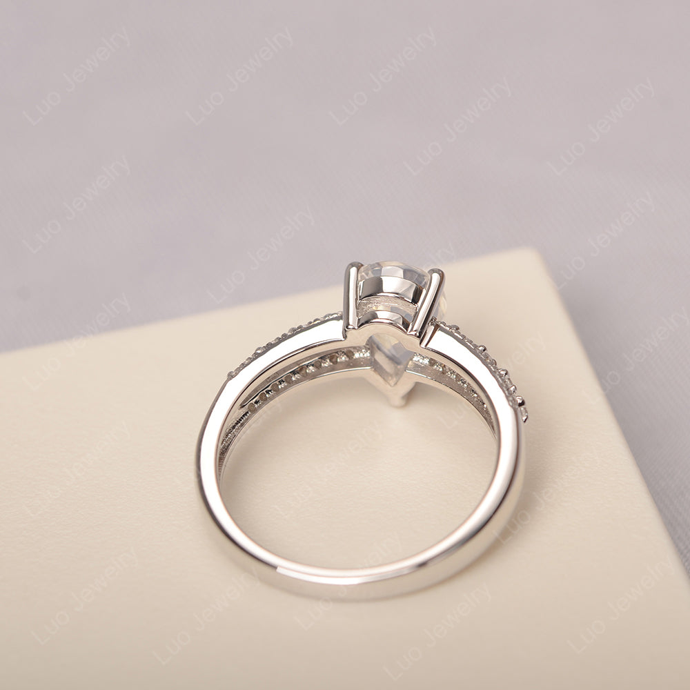 Pear Shaped Moonstone Engagement Ring - LUO Jewelry