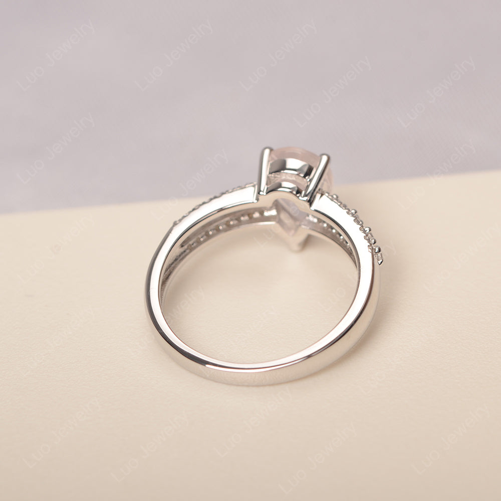 Pear Shaped Rose Quartz Engagement Ring - LUO Jewelry