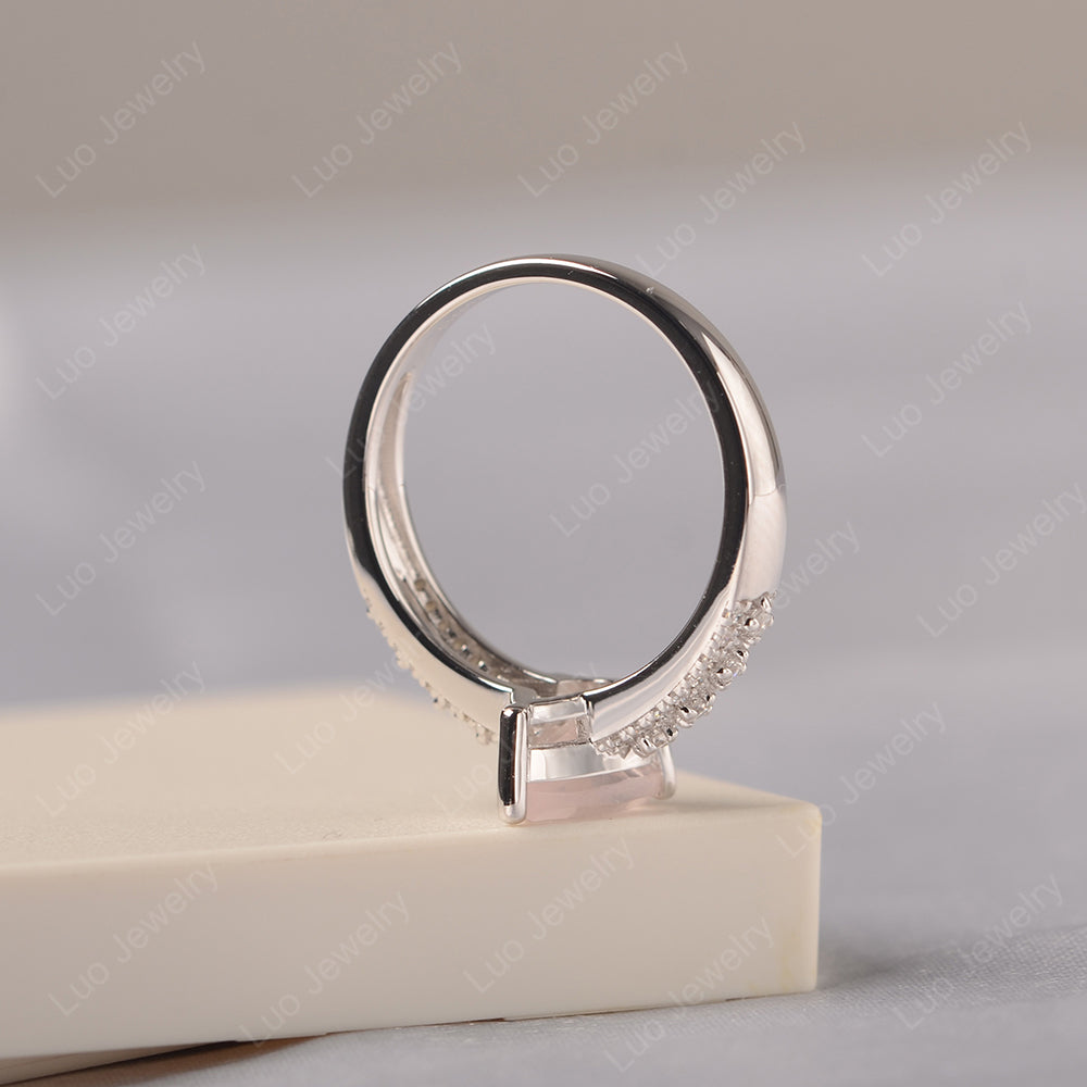 Pear Shaped Rose Quartz Engagement Ring - LUO Jewelry
